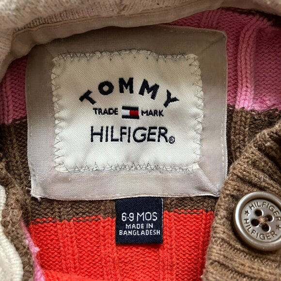 Tommy Hilfiger Baby 6-9M Striped Hooded Sweater | 100% Cotton Knit | VGUC - Picture 4 of 16